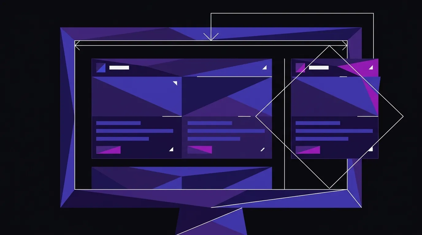 A desktop monitor showing a card component rendering correctly in a wide column but overflowing in a narrow sidebar due to viewport-based media queries