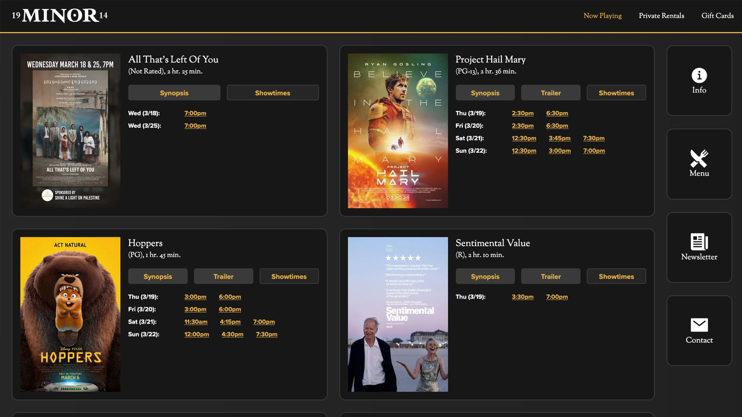 The new Minor Theatre website