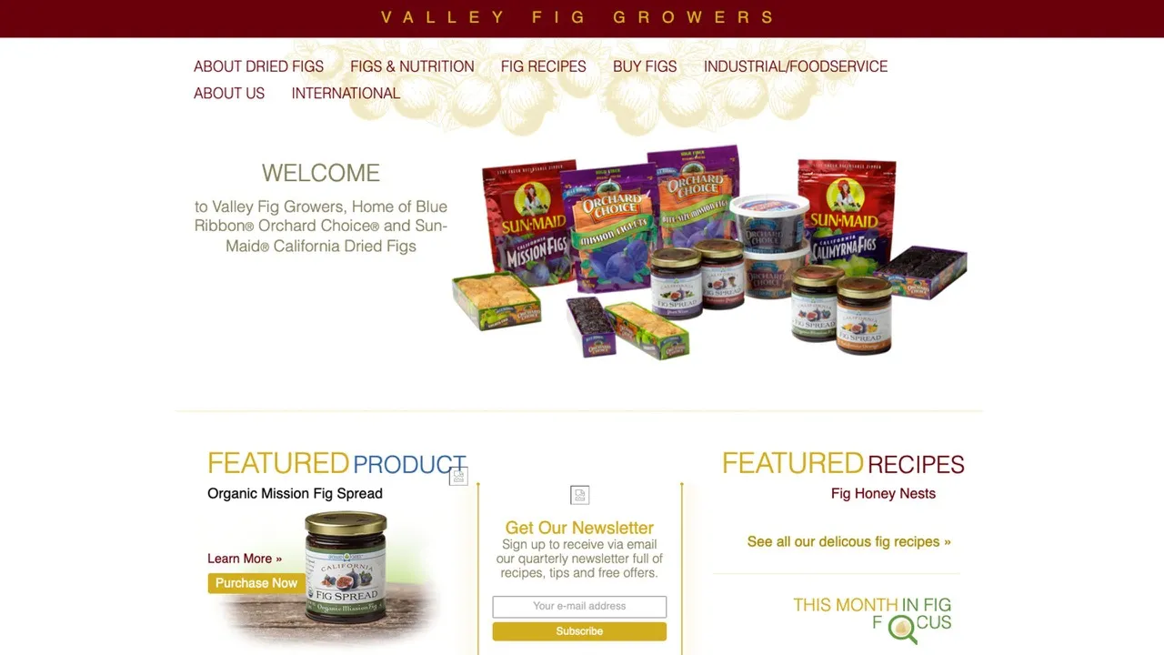 The old Valley Fig Growers website
