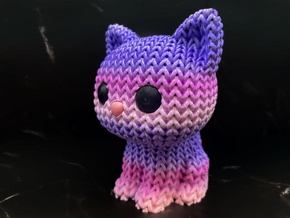3D printed cat figurine