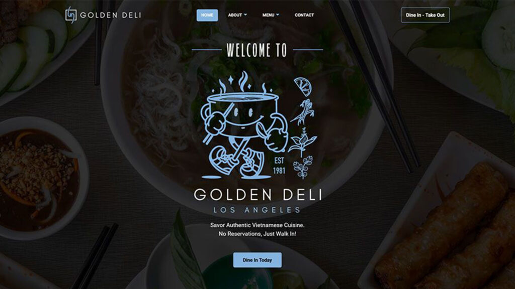 golden deli website design