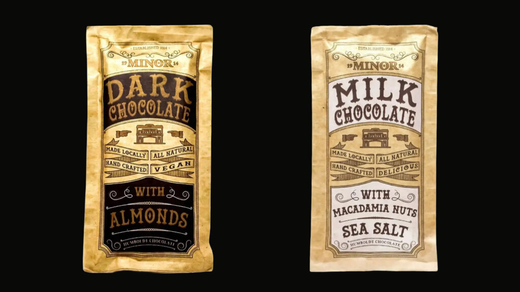 minor theatre chocolate bar wrapper design