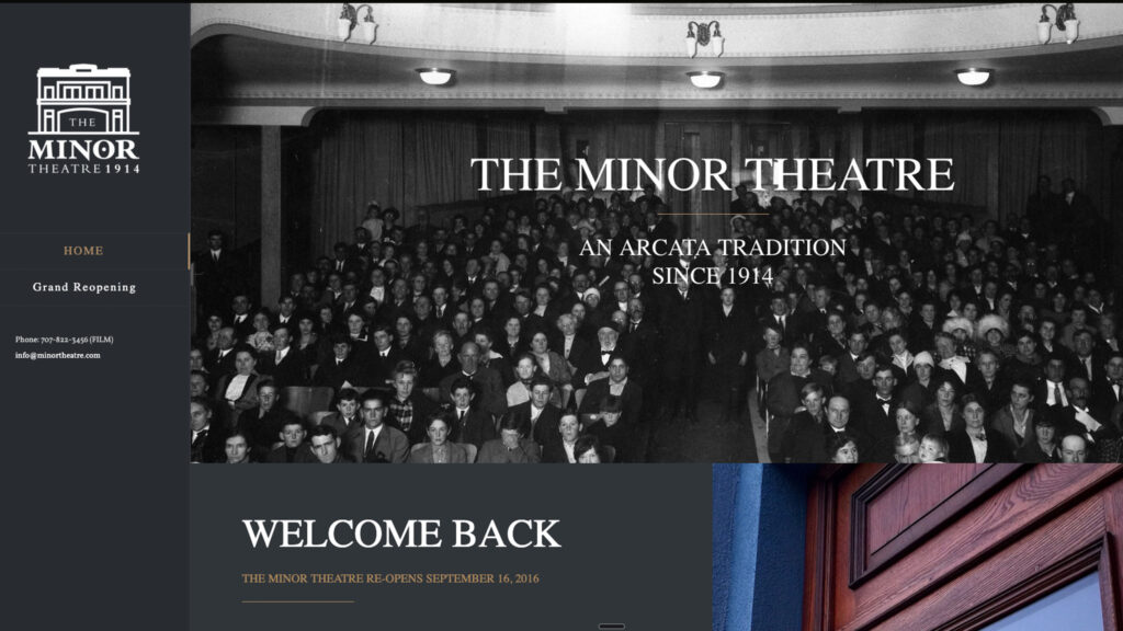 old minor theatre website design