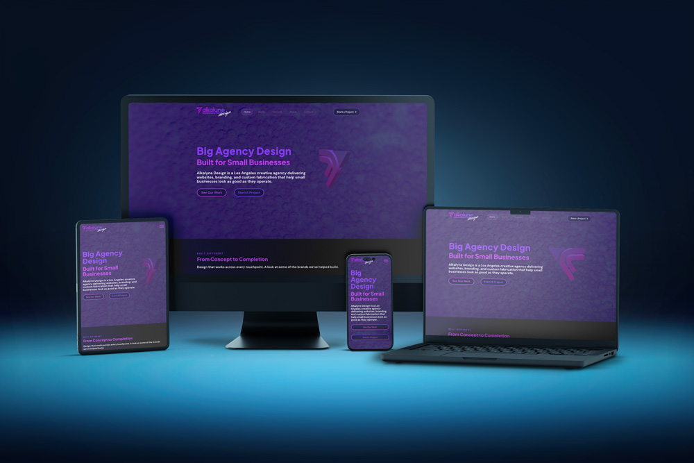 website design mockup on different devices